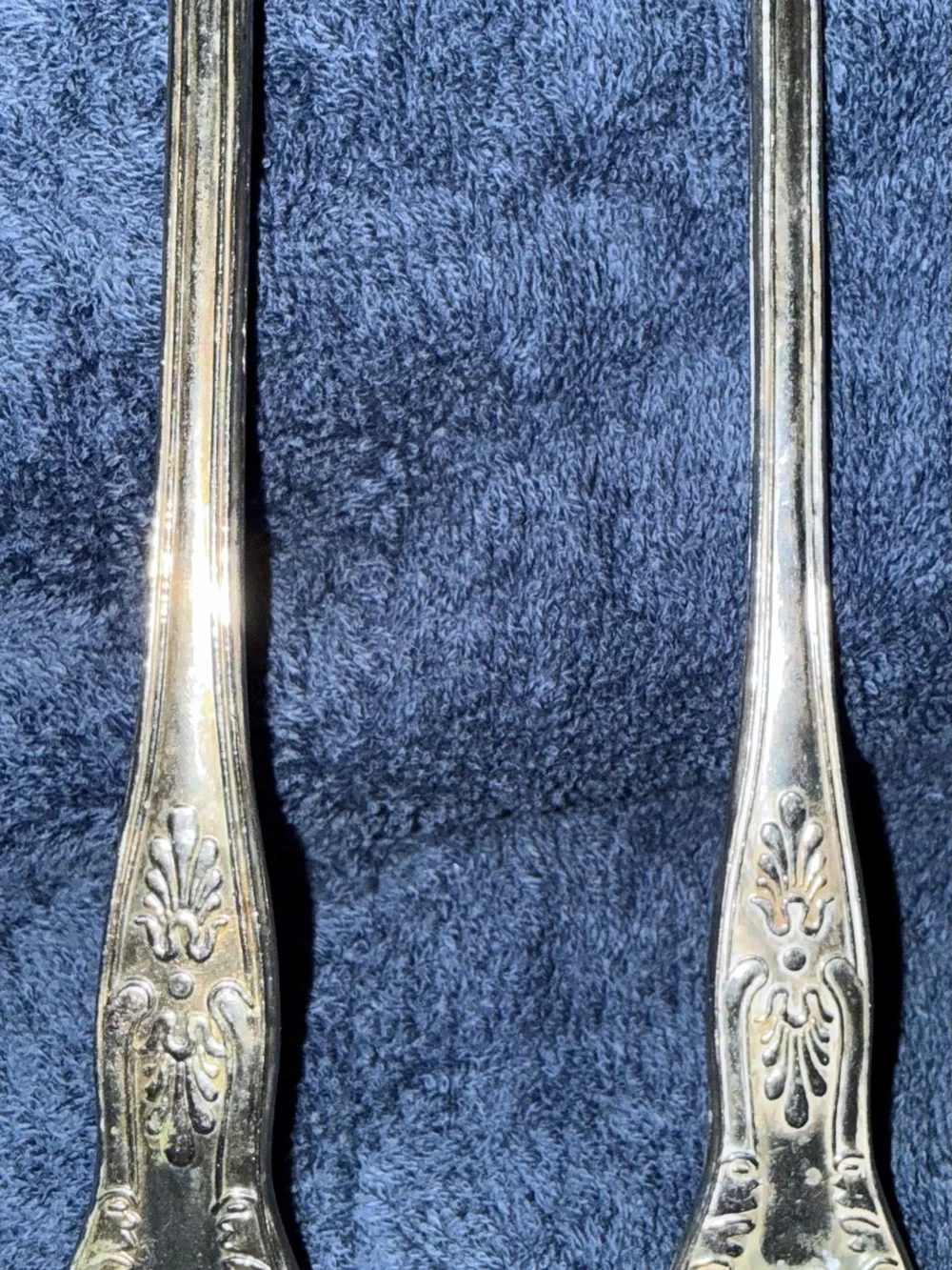 Vintage silver plated serving fork and spoon made in England.